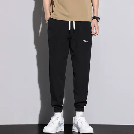 运动休闲裤男士夏季薄款2023新款修身长裤宽松直筒潮牌春秋季工装商品大图