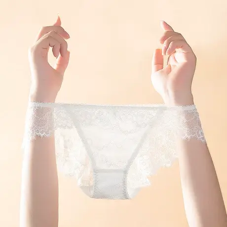 蕾丝性感惑透明无痕女士白色内裤里裆纯棉欲大码内衣透视底裤女性商品大图