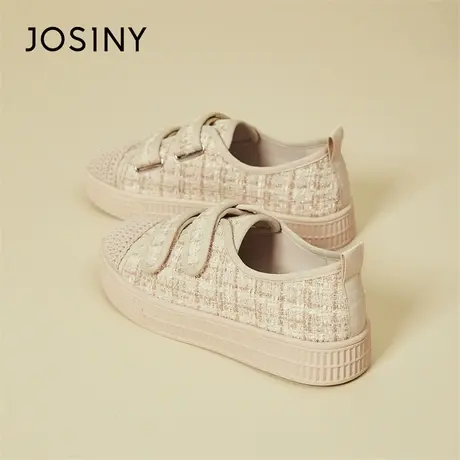 Josiny/卓诗尼板鞋女2024新款网面百搭时尚运动休闲小白鞋帆布鞋商品大图
