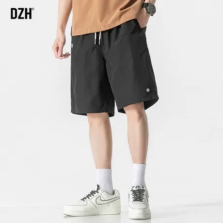 男士黑色5分短裤男夏季潮牌运动薄款五分裤2023新款速干裤半截裤商品大图