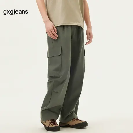 gxg.jeans男装 绿色大口袋设计休闲时尚长裤工装裤男 25年春新品图片