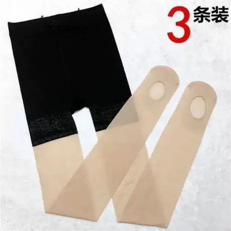 防狼袜带安全裤丝袜女夏薄款懒人袜防走光脚底挖洞防勾丝连裤袜商品大图