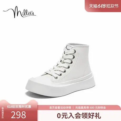 妙丽冬款牛皮时尚简约7孔圆头工装靴女加绒9991ADD3商品大图