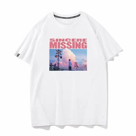 秀洛日系未见日系清新情侣装衣服夏季宽松纯棉圆领短袖T恤打底衫图片