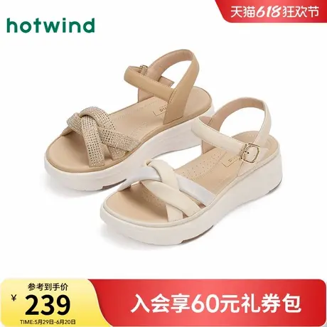 热风厚底凉鞋女款2025年夏季新款百搭休闲增高女鞋真皮外穿沙滩鞋图片