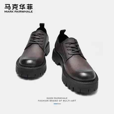 马克华菲皮鞋男款秋季透气真皮男鞋大头休闲低帮工装鞋男士马丁鞋商品大图