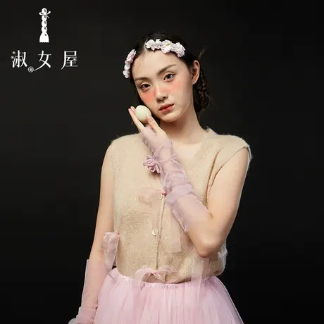 淑女屋官方旗舰店蝴蝶结背心毛衣女打底衫2023秋冬新款外穿上衣潮图片