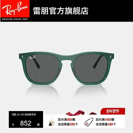 RayBan雷朋太阳镜板材方形黑色眼镜男女同款眼镜潮酷墨镜0RB2210F商品大图