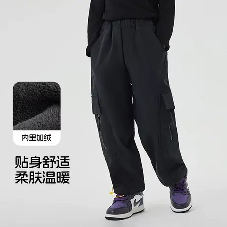 雪中飞儿童裤子童装男童加绒裤子保暖加厚百搭工装裤2026新款裤子图片