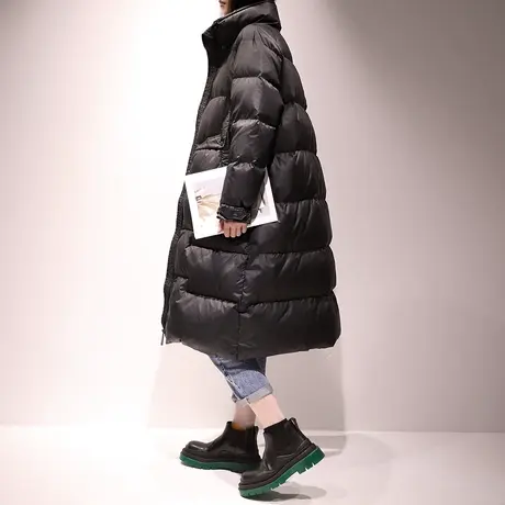 【反季清仓仅需399】羽绒服女中长款过膝韩版宽松保暖白鸭绒外套图片