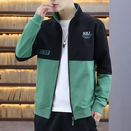 夹克外套男春秋季2025新款韩版潮流帅气百搭ins秋款拼色男装上衣商品大图