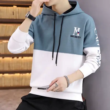 卫衣男士连帽秋冬季青少年加绒加厚潮牌2023新款春秋装上衣服外套商品大图