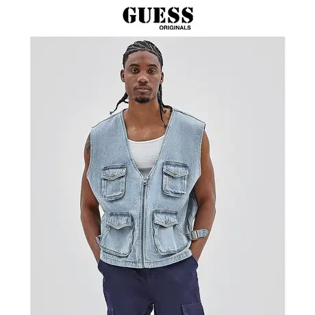 【38上新季】GUESS Originals 男士复古工装风V领短款马甲图片