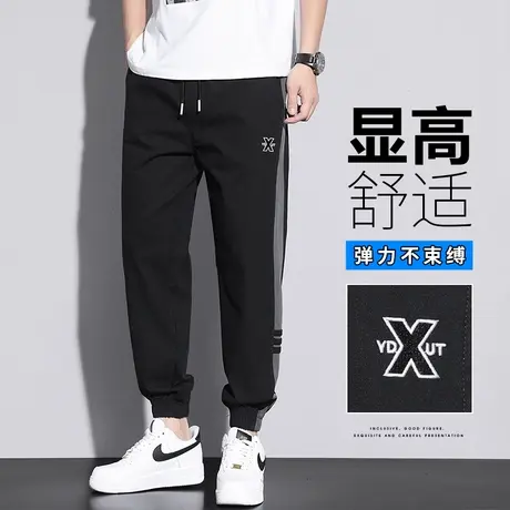 春季加肥加大码胖子工装休闲裤男士束脚2024新款牛仔男裤子春秋款商品大图