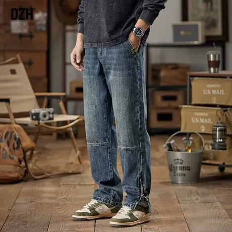 男生牛仔裤男直筒秋季裤子男款2024新款休闲宽松阔腿男裤潮流百搭商品大图