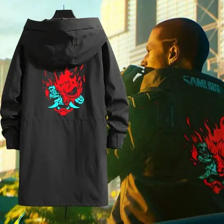 秀洛游戏周边赛博朋克2077中长款风衣青少年xbox限定冬季加厚棉服商品大图