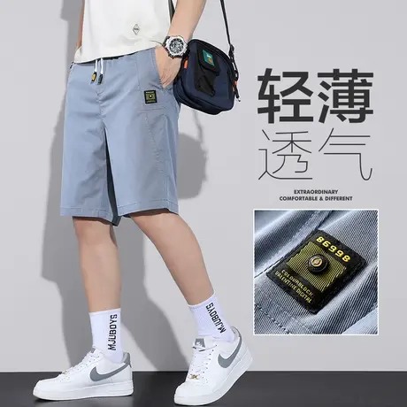 五分天丝牛仔休闲短裤男士宽松外穿潮牌夏季薄款中裤男款夏天裤衩商品大图