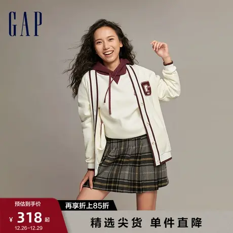 【断码优惠】Gap女装早春LOGO校园风宽松V领针织衫美式开衫840954图片