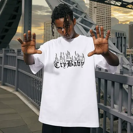 Nuthink欧美潮牌刺绣t恤短袖男高街潮流ins大码宽松男士半袖夏季商品大图