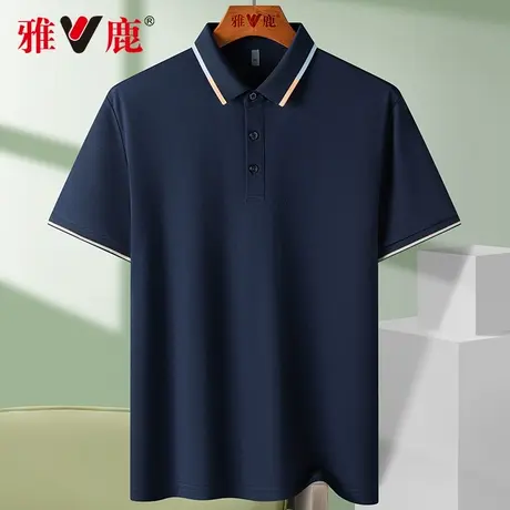 雅鹿男士短袖T恤休闲百搭POLO衫保罗翻领薄款凉感透气体恤上衣商品大图