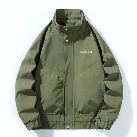 棒球服男士外套薄款春秋季潮流商务休闲黑色青年夹克男装简约百搭图片