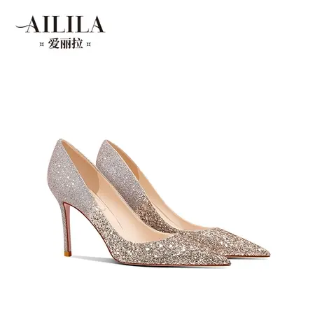 爱丽拉法式婚鞋女2023新款禾秀主婚纱两穿新娘高跟鞋细跟平时可穿图片