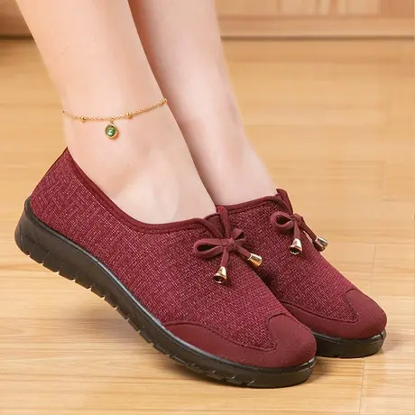 老北京布鞋春夏透气女鞋妈妈鞋软底圆头老人宽松奶奶平底老太太鞋商品大图