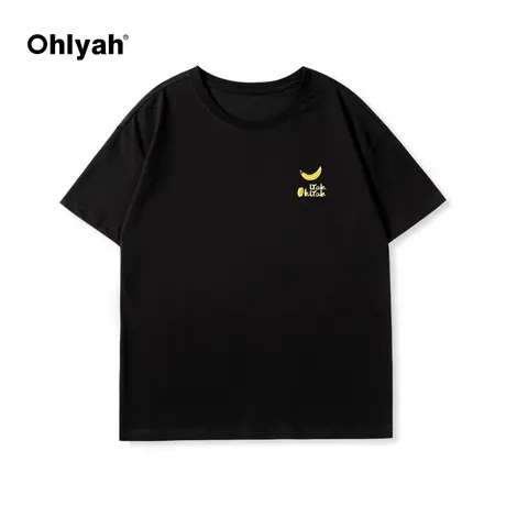 Ohlyah圆领中性T恤简约百搭宽松短袖T恤女班服定制学生纯棉打底图片
