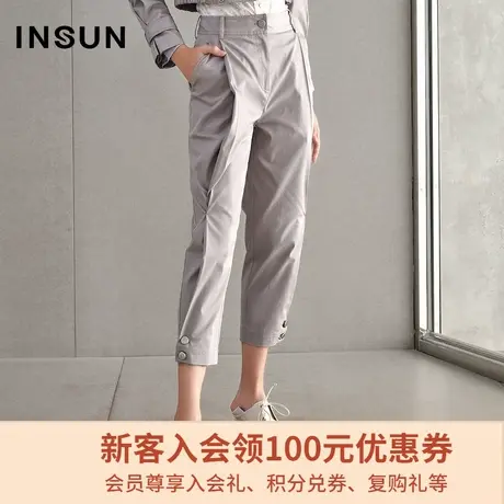 恩裳商场同款春季通勤时尚休闲宽松直筒休闲裤女九分裤商品大图