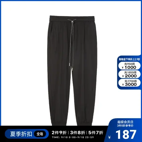 kikc慢跑裤2022夏新款商场同款男柔软休闲舒适抽绳运动束脚休闲裤商品大图