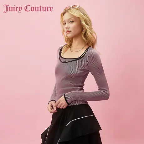 Juicy Couture橘滋春夏新款修身假两件优雅舞者纯欲风针织衫女商品大图