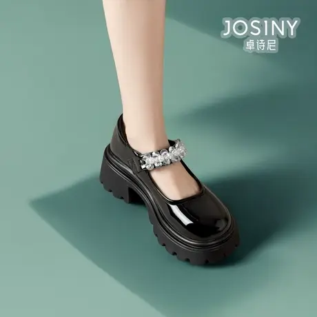 卓诗尼2024春款新款鞋子玛丽珍女鞋高跟小个子商场同款4J2A12751商品大图