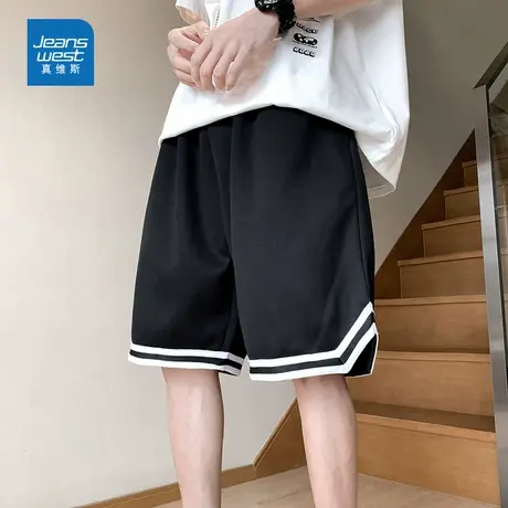 N5真维斯男士休闲短裤2025夏季新款宽松百搭男装运动外穿五分裤子图片