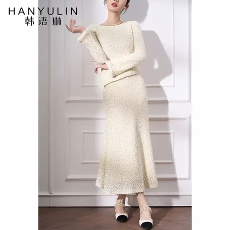 韩语琳鱼尾半身裙女2025新款夏季款包臀裙高腰中长款气质修身裙子图片