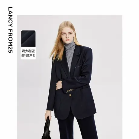 【意大利设计】朗姿羊毛通勤职业气质西服上衣女冬季新款西装外套商品大图