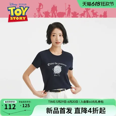 【迪士尼系列】热风2025年夏季新款女士草莓熊系列短袖T恤商品大图
