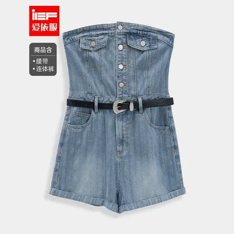 IEF/爱依服2025夏季新款美式甜酷性感辣妹气质抹胸牛仔连体裤商品大图