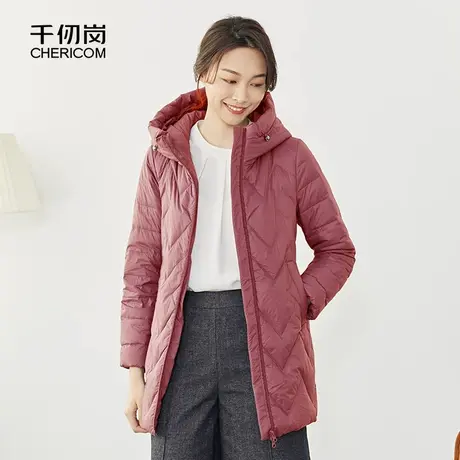 千仞岗秋冬女士连帽常规妈妈装简约休闲羽绒服I商品大图