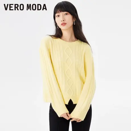 Vero Moda奥莱针织衫女早秋新款宽松气质甜美麻花图案毛衣百搭图片