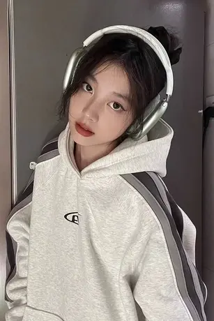 条纹连帽美式复古卫衣外套女秋冬2023爆款慵懒风宽松高级感上衣潮商品大图