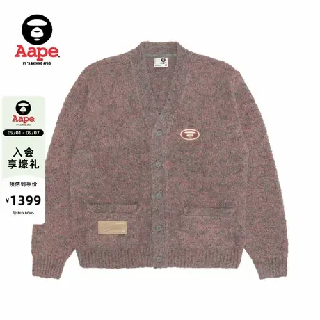 Aape旗舰店男装秋冬猿人刺绣复古做旧休闲针织开衫D305XAP商品大图