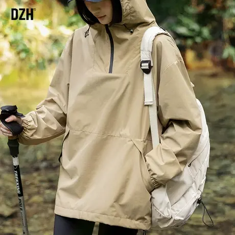 男女同款连帽套头外套男春秋潮牌防风工装机能冲锋衣夹克2023新款商品大图