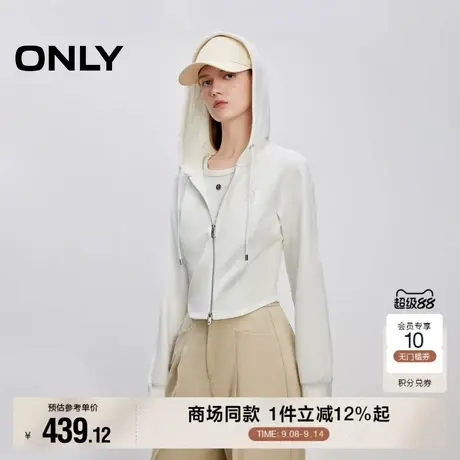 ONLY2025秋季新款舒适显瘦结构线剪裁修身连帽插肩短款长袖卫衣女商品大图