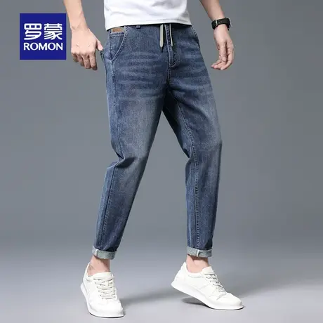 【官方正品】罗蒙2023春季新款牛仔裤时尚青年男士修身小脚长裤子图片