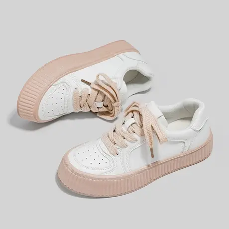 Betoo  韩版ins百搭小白鞋女2022年秋季新款透气休闲饼干板鞋子商品大图