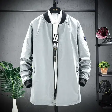 2023新款春季中长款风衣外套男韩版修身春秋上衣潮流帅气薄款夹克商品大图