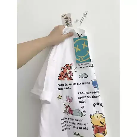 白色短袖t恤女2023夏季新款韩版宽松ins原宿风bf半袖百搭洋气上衣商品大图