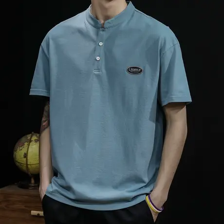 Polo衫男夏季短袖t恤男士半袖上衣大码2024新款潮牌男装体恤男款商品大图