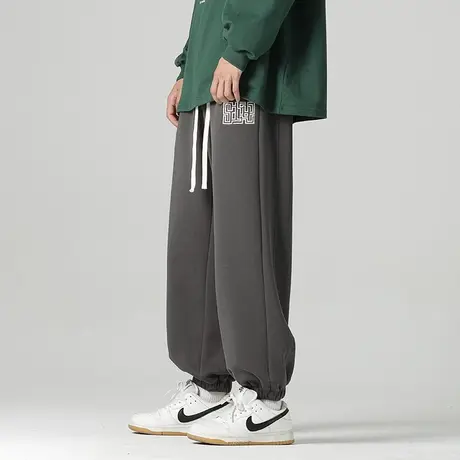 垂坠感运动卫裤男士束脚宽松紧腰休闲裤子弹力夜跑春季秋冬款潮牌图片