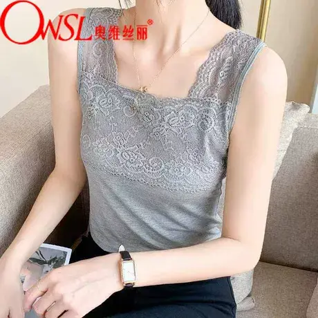 蕾丝吊带背心女春夏时尚外穿内搭蕾丝女打底衫商品大图